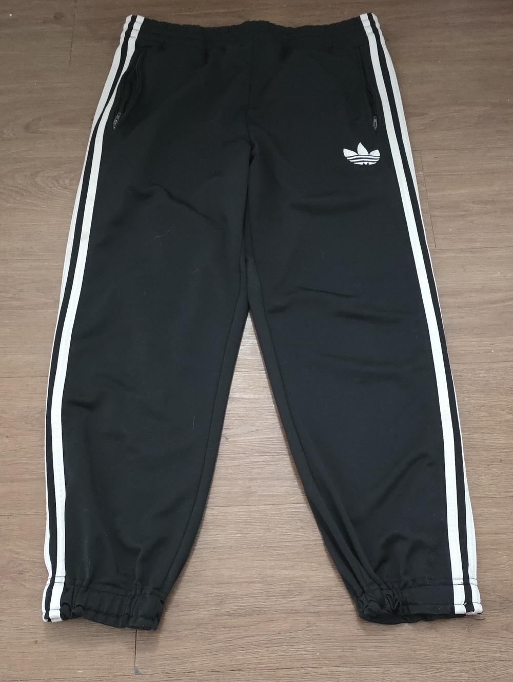 adidas Black Joggers with White Side Stripes